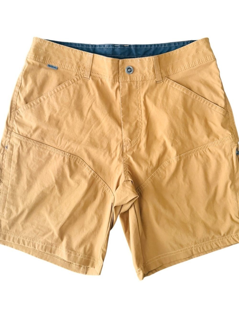 KÜHL Men’s Size 32 Hiking Trail Shorts Mustard Yellow Outdoor Utility